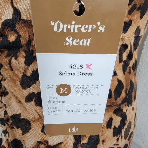 CAbi Style #4216 Driver's Seat Selma Cheetah Print Midi Mobwife Dress Sz M NEW - Picture 13 of 16